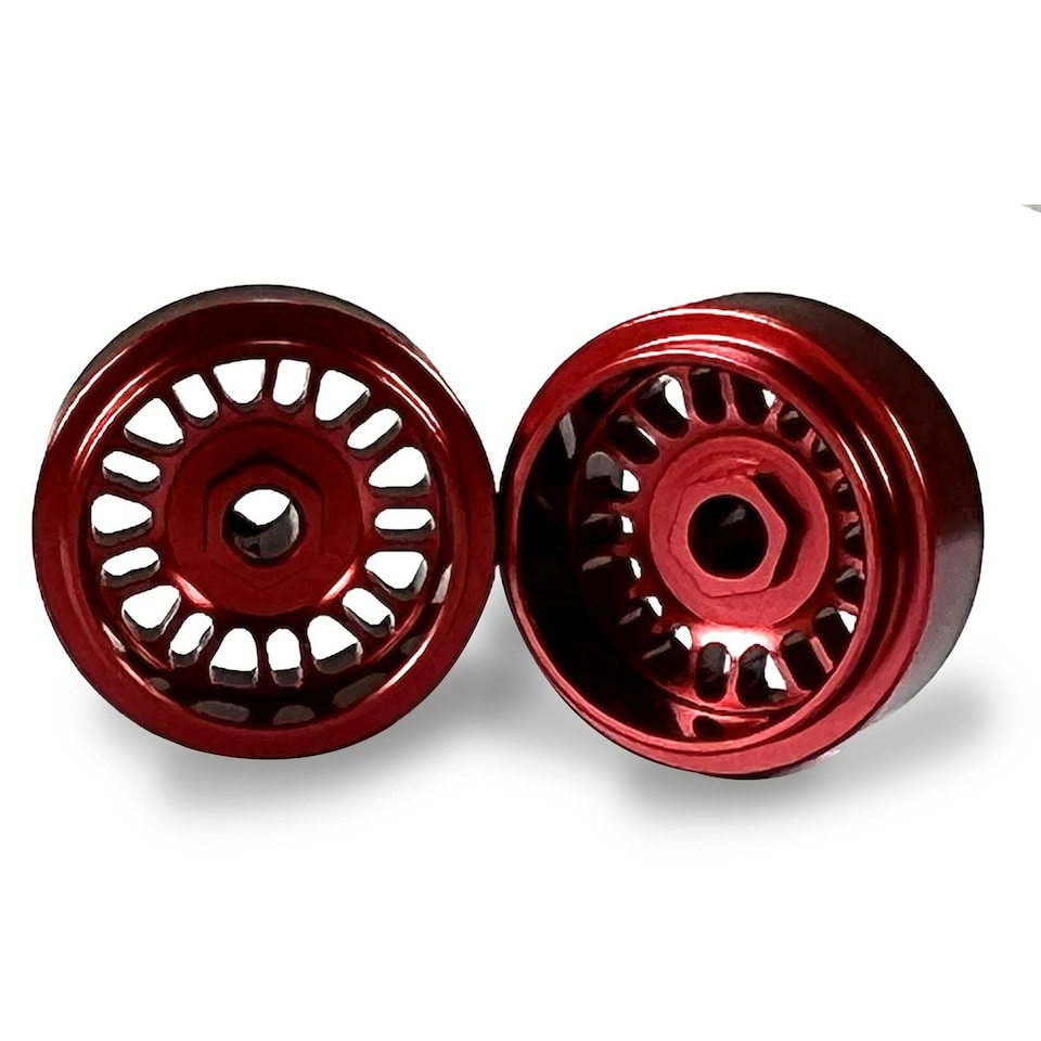 Staffs Aluminium Wheels 2 x BBS Deep Dish Red Front 15.8 x 8.5mm Staffs Slot Cars 105