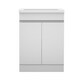 image 1 of AICA 600mm White Bathroom Vanity Unit With Basin Double Door Floor Standing Design Flat Packed