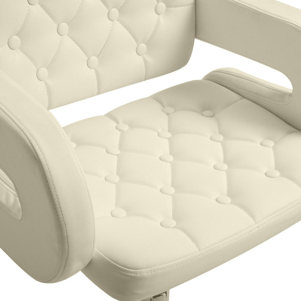 image 1 of HOMCOM Adjustable Height Barstool Steel Pole PU Leather, White