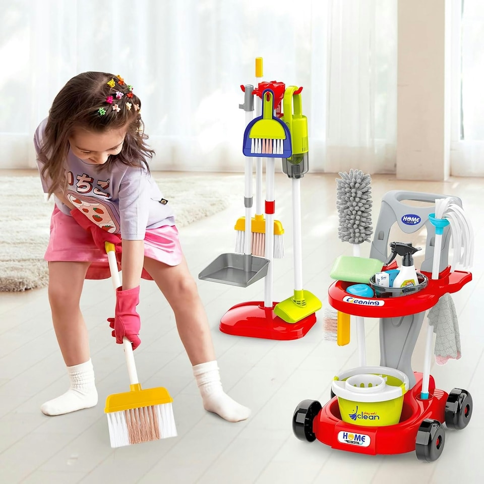 image 1 of Kids Play Trolley Cleaning Set