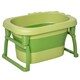 image 1 of HOMCOM Foldable Baby Bathtub for Newborns Infants Toddlers w/ Stool - Green