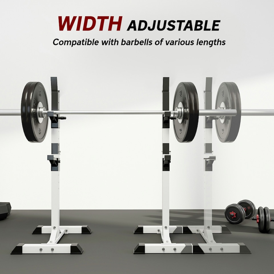 image 1 of HOMCOM Power Rack Weight Stand Bar Barbell Squat Stand Spotter for Home Workout