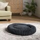 image 8 of OHS Ribbed Round Plush Plump Soft Warm Cosy Pet Dog Cat Cushioned Donut Bed Black | M