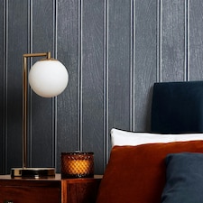 Beadboard Panel Wallpaper in Navy Blue Multi