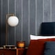image 1 of Beadboard Panel Wallpaper in Navy Blue Multi