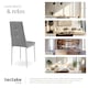 image 7 of Dining Chair Set - high backrest, slim steel legs & rhinestone highlights - Set of 6 Grey