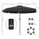 image 7 of Outsunny 2.7m Patio Umbrella Garden Parasol with Crank, Ruffles, 8 Ribs, Black