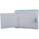 image 3 of Laser Cut Genuine Leather Credit Card Money Holder Wallet Purse Grey | Grey/Turquoise