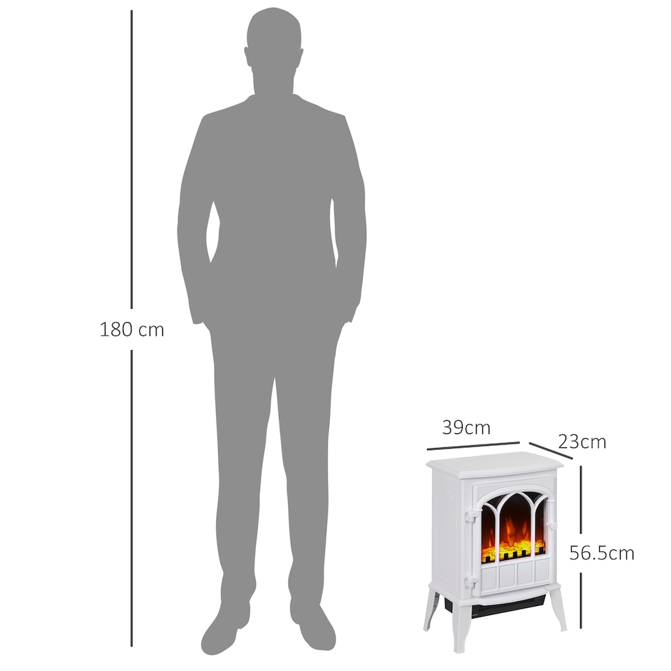 image 1 of HOMCOM Electric Log Burner with LED Flame Effect 1000W/2000W