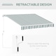 image 4 of Outsunny Garden Sun Shade Canopy Retractable Awning, 2.5 x 2m Green | Green