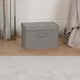 image 1 of OHS Folding Collapsible Fabric Storage Box With Lid, 38x25cm - Grey