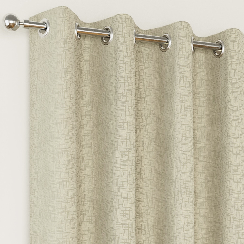 image 1 of Enhanced Living Vogue Cream 66 x 90 inch (168x229cm) Eyelet Thermal Noise reducing Dim Out Curtains (PAIR) | Cream | Cream | 2