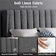 image 4 of Yaheetech 135 cm W x 190 cm L Upholstered Bed Frame with Wing Side Dark Grey