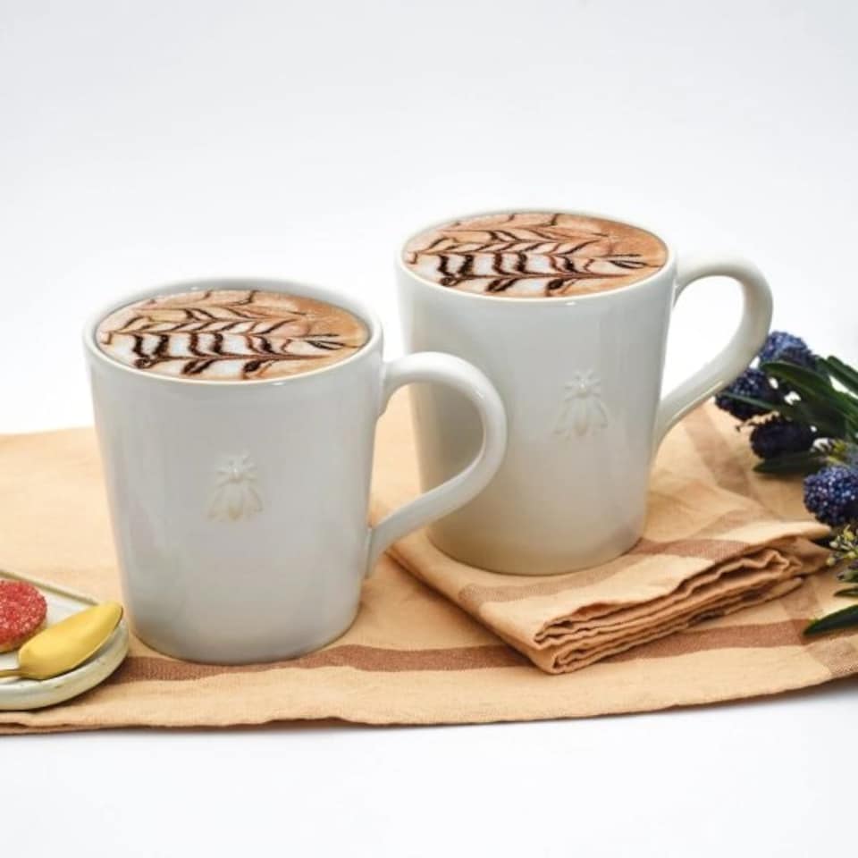 image 1 of Mug: 1 x 520ml La Rochere Bee Light Blue Mug, Ceramic Blue
