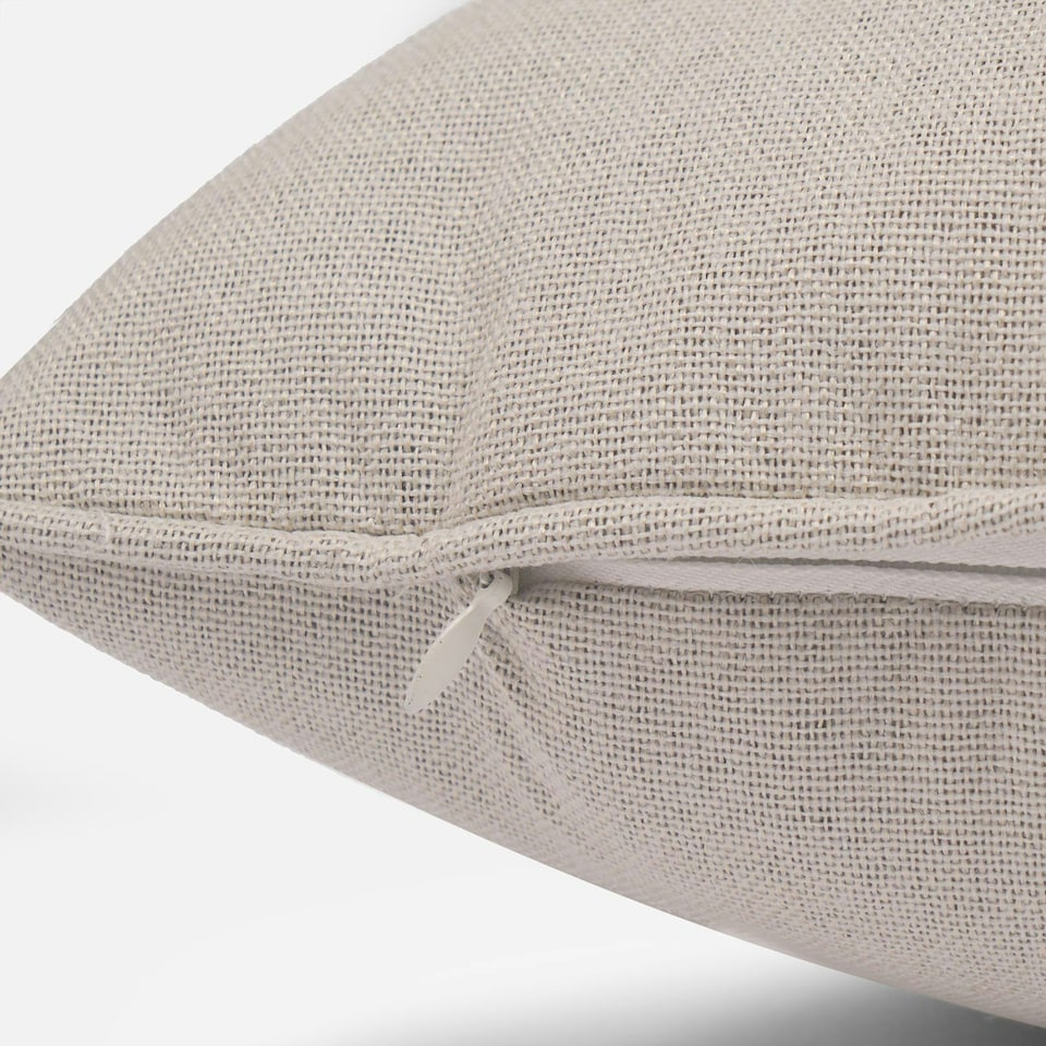 image 1 of OHS 2 x Soft Woven Textured Cushion Covers, 45x45cm - Natural