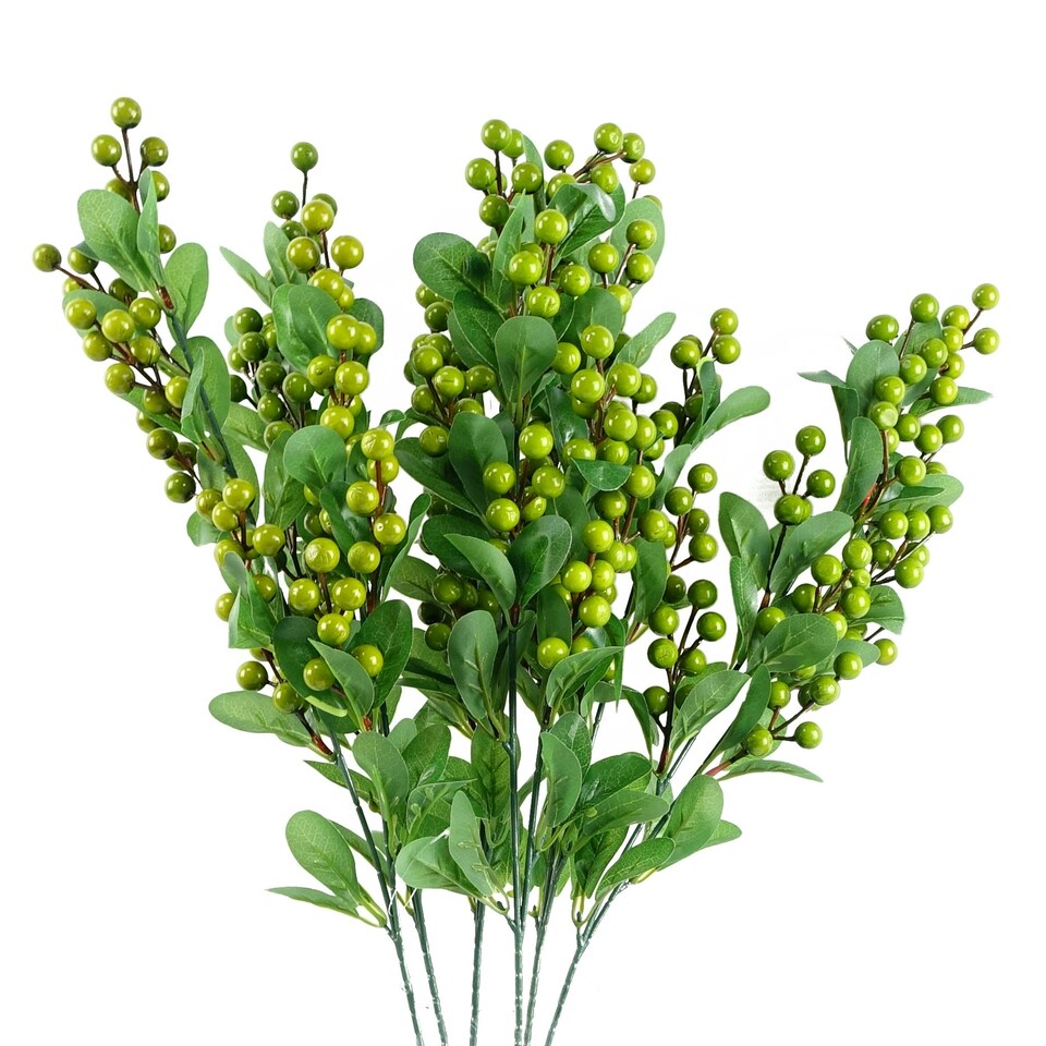 image 1 of 70cm Artificial Green Berry Spray