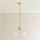 image 1 of ValueLights Corinne Twill Spiral Clear Glass Brushed Gold Capped Ceiling Pendant Light Gold