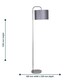 image 8 of First Choice Lighting Set of 2 Chrome Arched Floor Lamps with Grey Glitter Shades Chrome | Grey