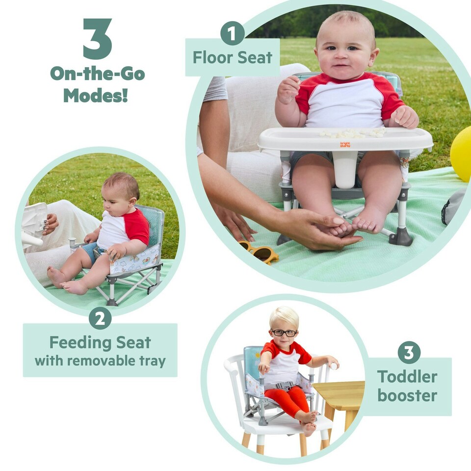 image 1 of Bright Starts Disney Baby Winnie the Pooh Pop 'N Sit Portable Booster 6M-3Y