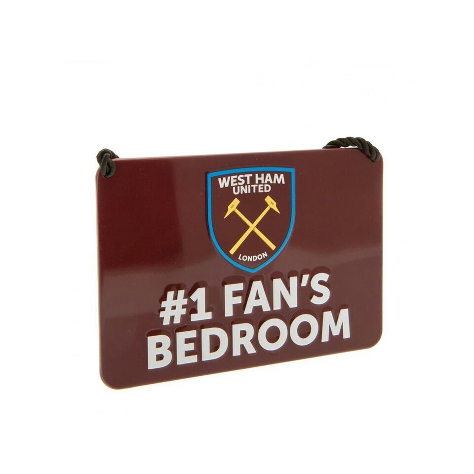 image 1 of West Ham United FC #1 Fans Bedroom Door Sign - Maroon - One Size