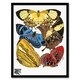 image 1 of Eugene Seguy Framed Wall Art Vintage Butterflies Yellow Red Blue Home Décor