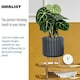 image 7 of Modern Ribbed Black Cylinder Planter on Legs, Round Pot Plant Stand Indoor D24 H32 cm, 7.6 ltrs Cap.