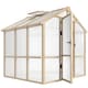 image 1 of Outsunny 6.6 x 6ft Wooden Polycarbonate Greenhouse with Lockable Door, Brown | Brown | Brown | 1