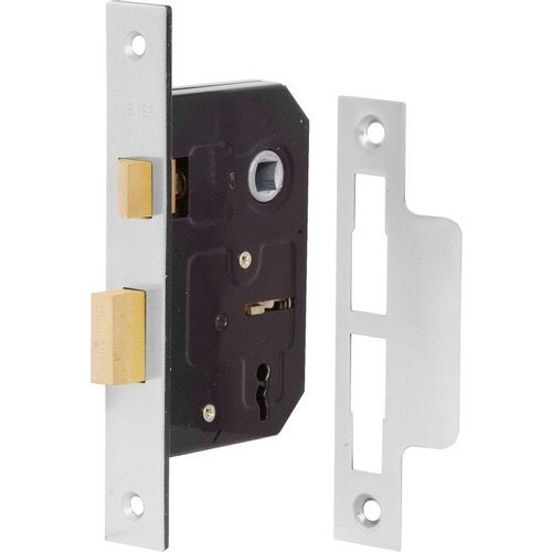 Securit 3 Lever Sash Lock with 4 Keys - Nickel Plated - 63mm