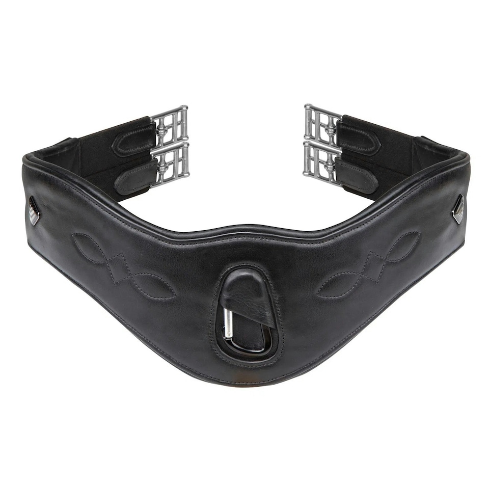 image 1 of Velociti Lusso Leather Anatomical Horse Girth - Black - 50in