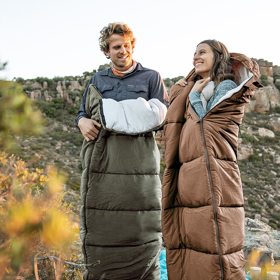 image 1 of U Series Envelope Sleeping Bag with Hood | Green | Army Green | 150S