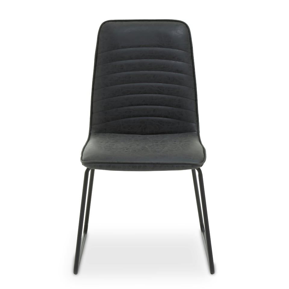 image 1 of Interiors by Premier Foundry Black Leather Effect Chair, Easy to Clean Outdoor Chair, Body Supportive High Back Accent Chair