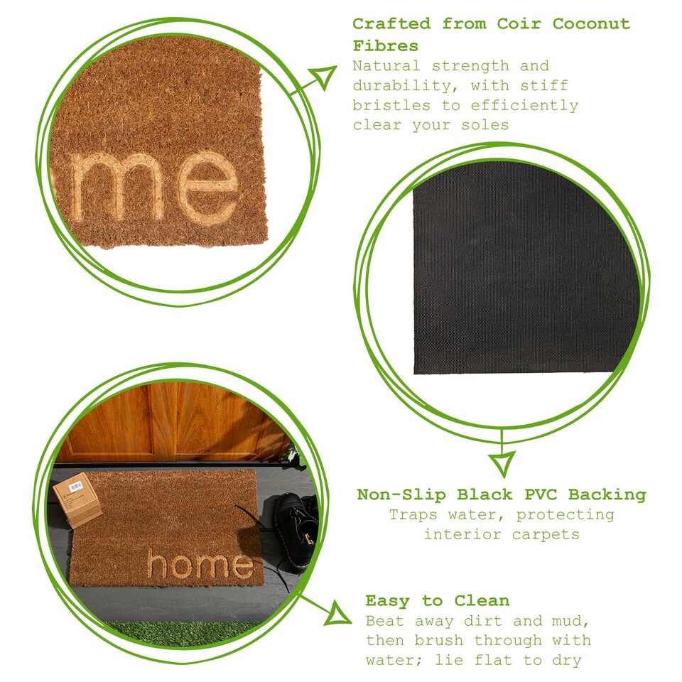image 1 of Nicola Spring Coir Door Mat - 60 x 40cm - Embossed Home