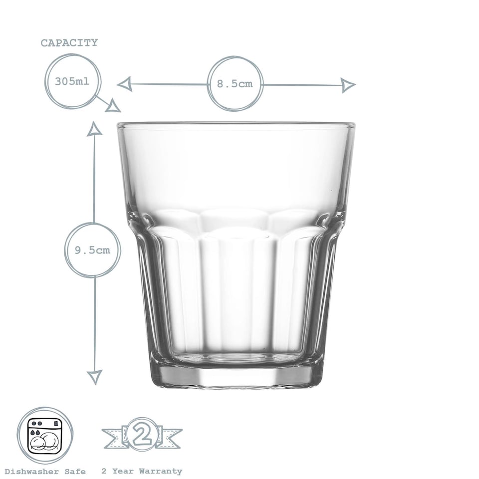 image 1 of LAV Aras Whisky Glasses - 305ml - Clear - Pack of 6 | Clear | Clear