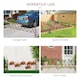 image 3 of Outsunny Aluminum Alloy Movable Fence Foldable Garden Screen Panel, Dark Brown