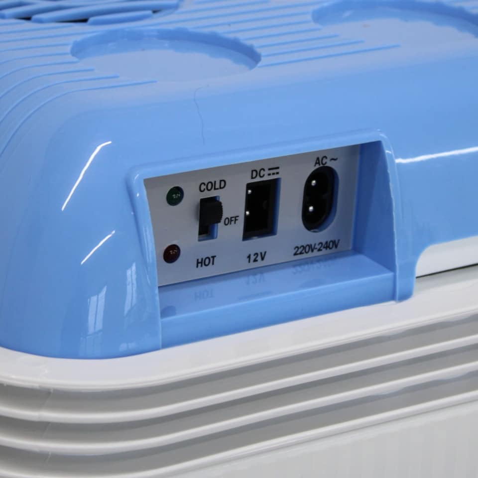 image 1 of 24L 240V AC & 12V DC Coolbox Hot Cold Portable Electric Cool Box | Blue