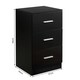 image 2 of COSTWAY 2Pcs NightStand 3-Drawer Chest Storage Dresser Black Black