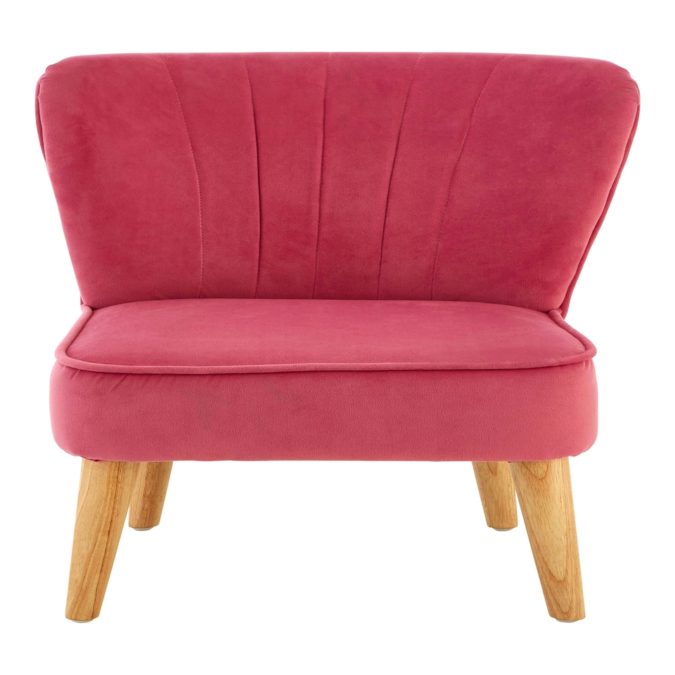 image 1 of Premier Kids Chair, Comfortable Seating Pink Velvet Chair, Easy to Clean Bedroom Chair, Adjustable Small Chair