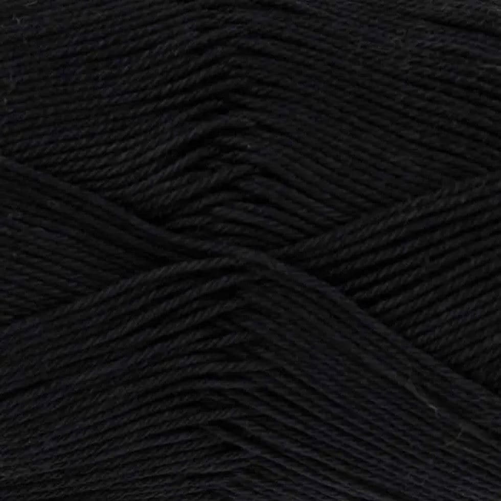 King Cole Black Giza Cotton 4 Ply Yarn (Value Pack 12 x 50g Balls) For Crochet, Knitting - 158m per ball