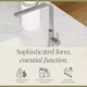 image 3 of Balterley Chara Kitchen Mono Mixer Tap with Single Lever Handle, Curved Swivel Spout | Silver | Brushed Nickel | 1