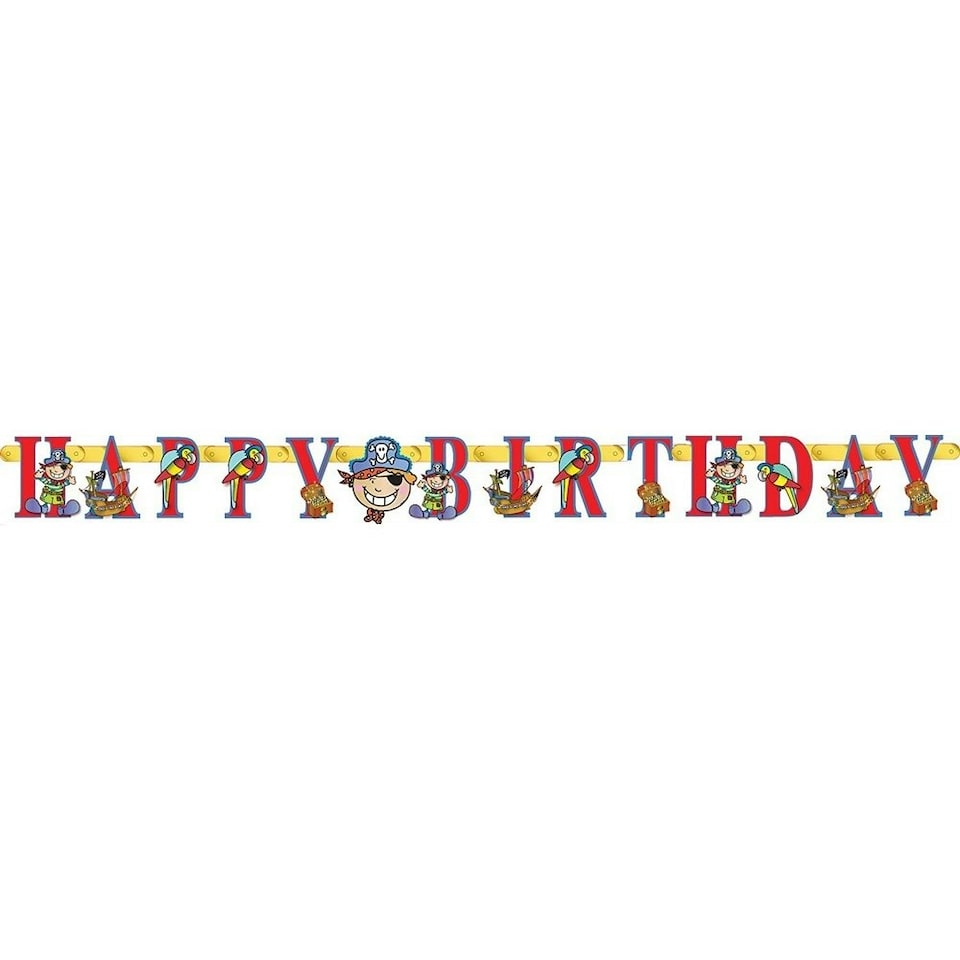 Amscan Illustrated Pirate Banner - Red/Yellow/Blue - One Size