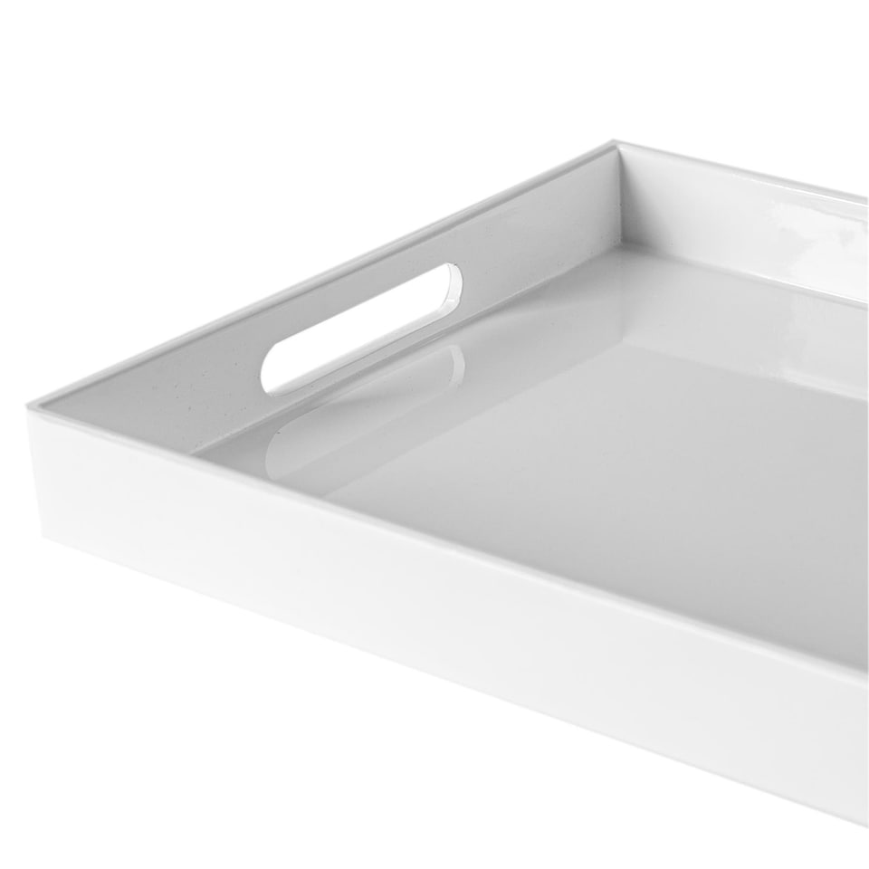 image 1 of Argon Tableware 3x Serving Trays - 34.5 x 25cm - Rectangular Tray Metallic Decorative Breakfast Tray Melamine Food Tray | White | White | One Size | 3