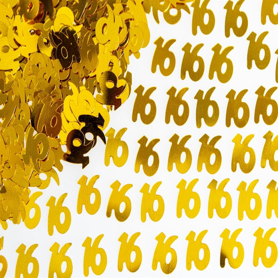 image 1 of 16th Birthday Confetti in Gold, 14g, 4 Packs