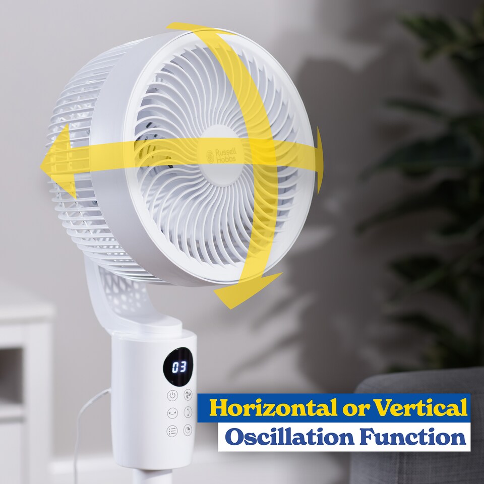 image 1 of Russell Hobbs 3 in 1 Circulator Fan with 16 Speed Settings White RHPCF1001