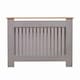 image 2 of Medium Grey Wooden Slatted Grill Radiator Cover MDF Cabinet