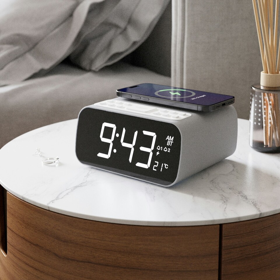 image 1 of Majority Darwin Alarm Radio Wireless Charging | FM Radio | 5.4 Bluetooth Connectivity