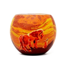 Benaya Lion & Cub Glass Silhouette Tealight Candle Holder