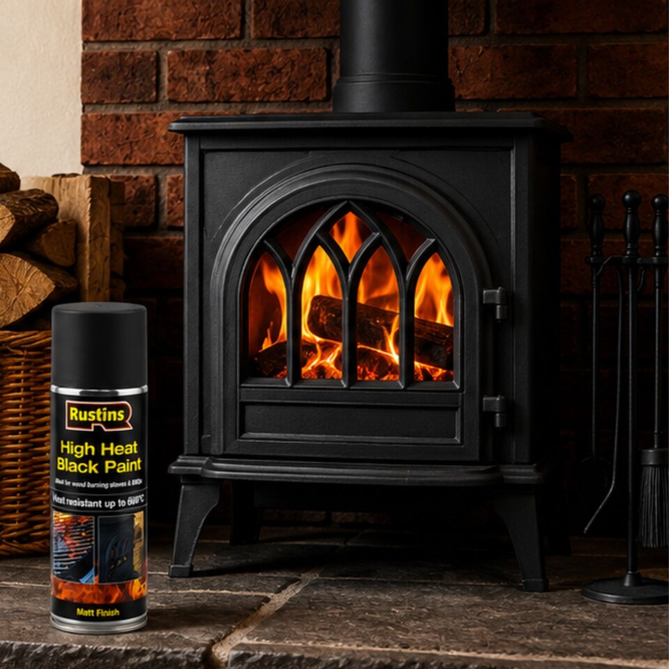 image 1 of Rustins High Heat Black Paint 400ml Aerosol