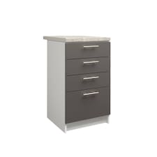 JD Greta Kitchen Base Drawer Unit 500mm Cabinet With Fronts 50cm Dark Grey Matt with Worktop