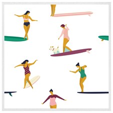 Female surfers (Picture Frame) White | XS