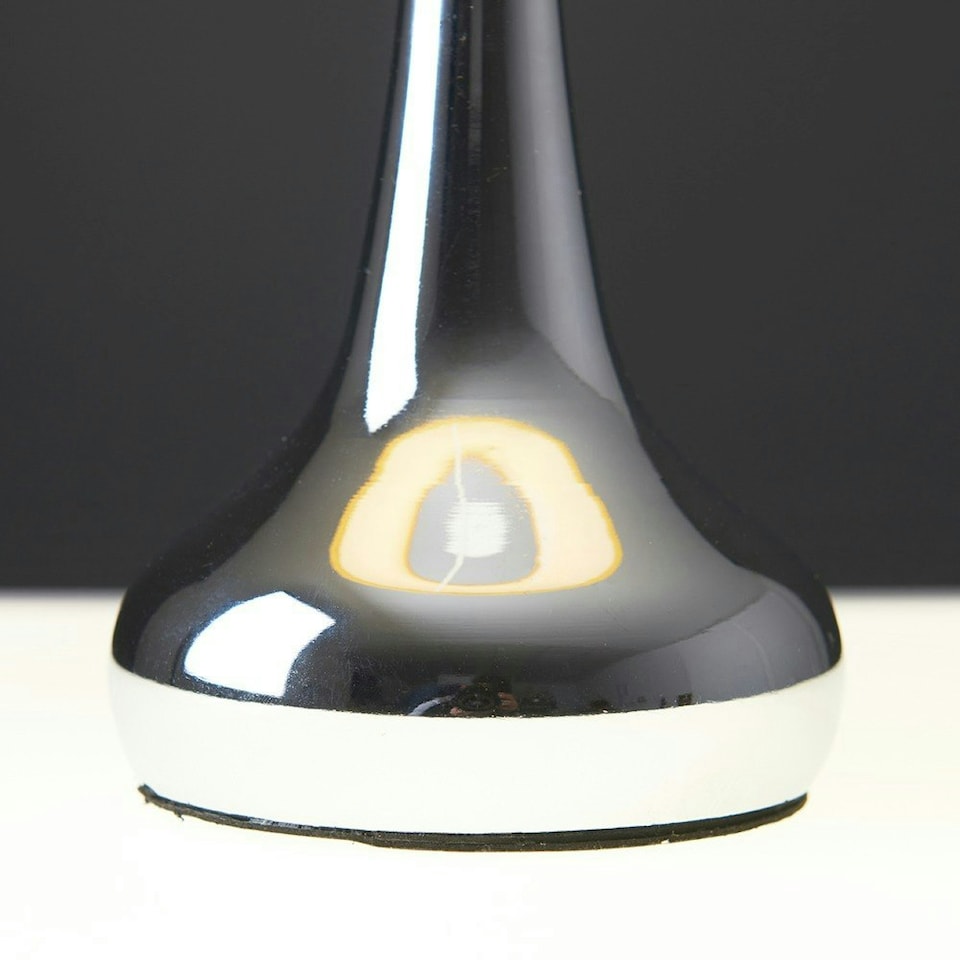 image 1 of ValueLights Teardrop Pair Chrome Touch Table Lamp Pink Shade & Bulb Pink